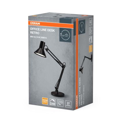 Osram - Lampada da scrivania LED dimmerabile OFFICE LINE LED/9W/230V 3000K nera