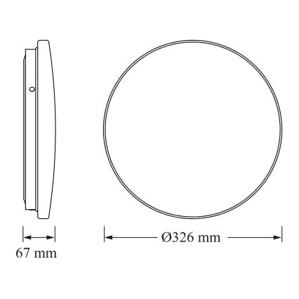 Osram - Plafoniera LED da soffitto per bagno con sensore crepuscolare CEILING ROUND LED/18W/230V 3000K Ø 33 cm IP44 bianca
