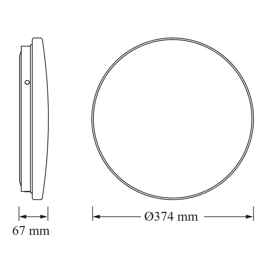 Osram - Plafoniera LED per bagno con sensore crepuscolare CEILING ROUND LED/24W/230V 3000K Ø 37 cm IP44 bianca