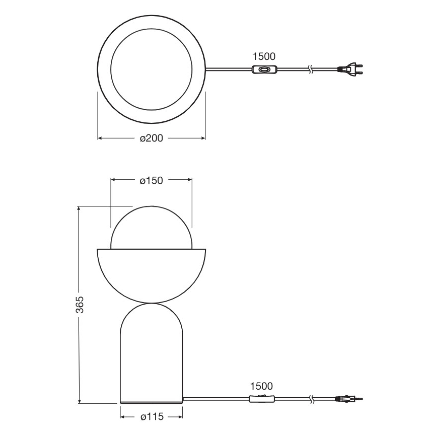 Osram - Lampada da tavolo DECOR BOWL 1xE14/25W/230V nera