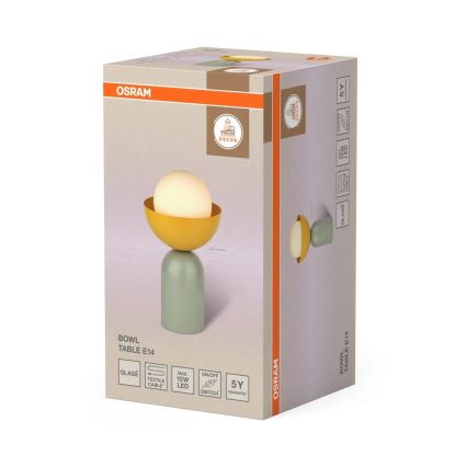 Osram - Lampada da tavolo DECOR BOWL 1xE14/25W/230V verde/gialla
