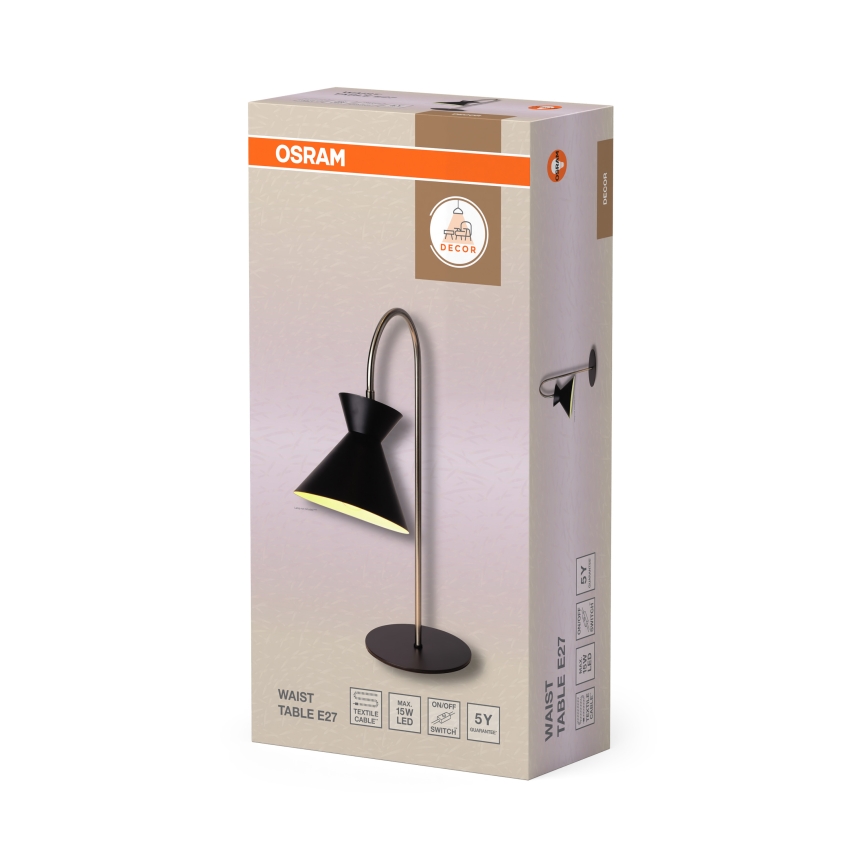 Osram - Lampada da tavolo DECOR WAIST 1xE27/40W/230V nera