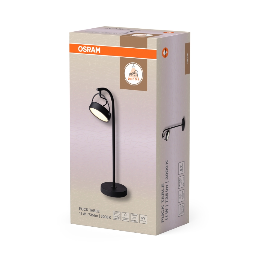 Osram - Lampada da tavolo LED DECOR PUCK LED/11W/230V CRI 90 nera