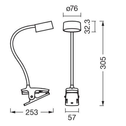 Osram - Lampada da tavolo LED dimmerabile con morsetto OFFICE LINE LED/4,8W/230V 3000/4000/6500K bianca