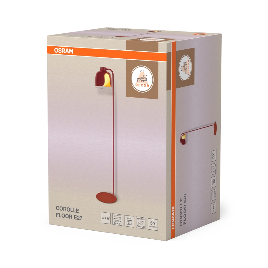 Osram - Lampada da terra DECOR COROLLE 1xE27/15W/230V rossa