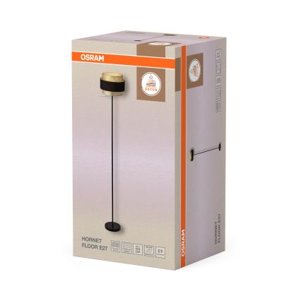 Osram - Lampada da terra DECOR HORNET 1xE27/10W/230V nero/oro