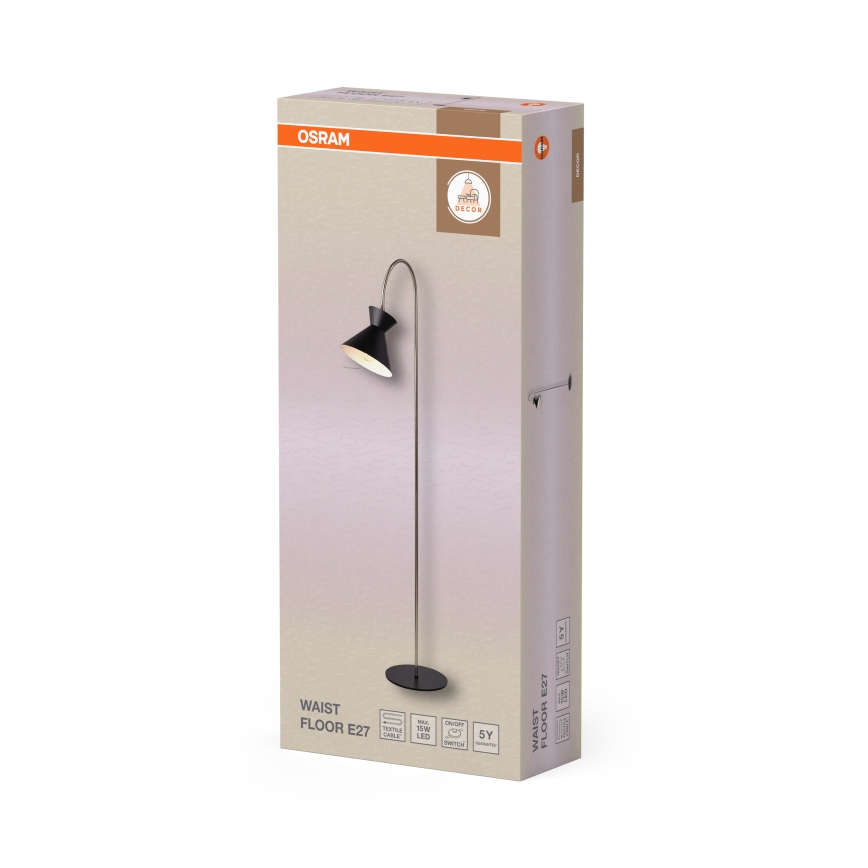 Osram - Lampada da terra DECOR WAIST 1xE27/40W/230V nera