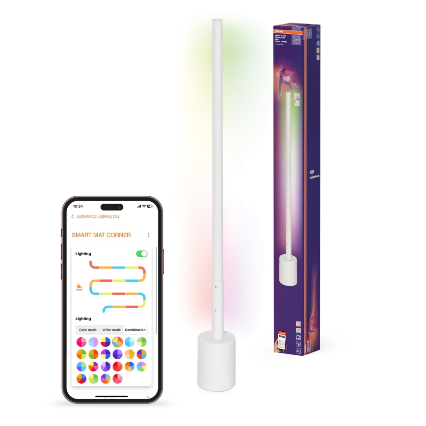 Osram - Lampada da terra dimmerabile LED RGBW SMART+ FLOOR LED/8W/230V 2700-6500K Wi-Fi bianca + telecomando