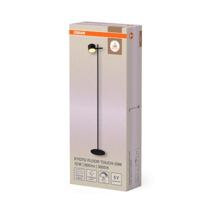 Osram - Lampada da terra LED dimmerabile con controllo touch DECOR KYOTO LED/12W/230V CRI 90 nero