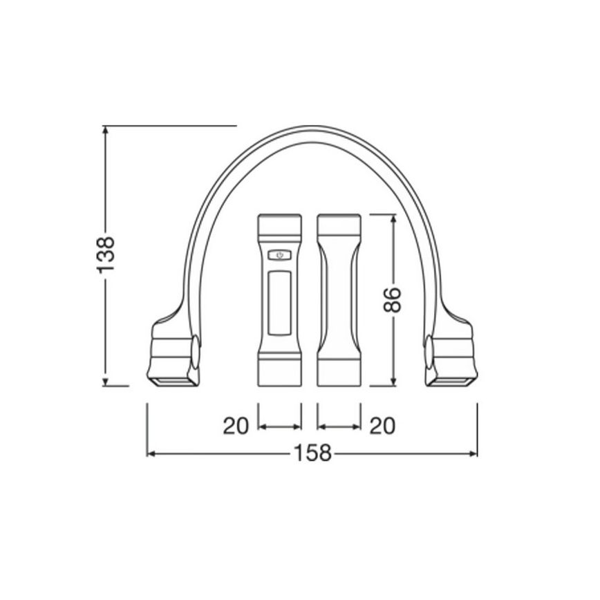 Osram - Luce da collo ricaricabile dimmerabile LEDINSPECT WEARABLE NECKLIGHT LED/1W/3,7V IP54 1000 mAh