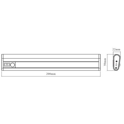 Osram - Lampada LED sottopensile con sensore MOBILE LED/1W/3,7V 1800 mAh