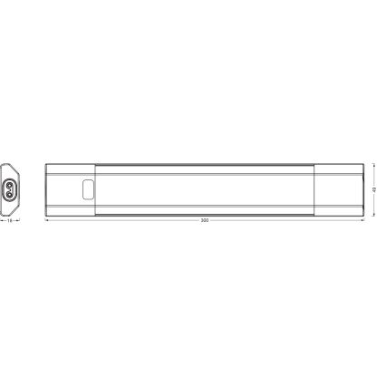 Osram - Lampada LED sottopensile dimmerabile con sensore di movimento LINEAR EDGE LED/4W/230V 3000/4000/6500K 30 cm nero