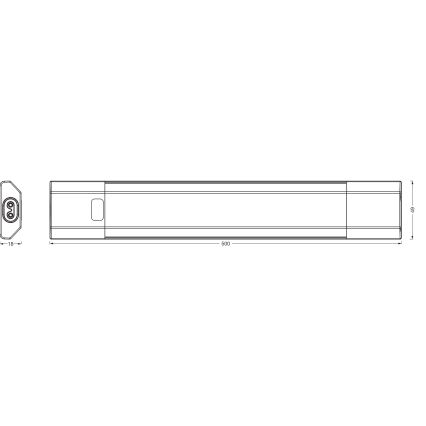 Osram - Lampada sottopensile LED dimmerabile con sensore di movimento LINEAR EDGE, 8W, 230V, 3000/4000/6500K, 50 cm, nero