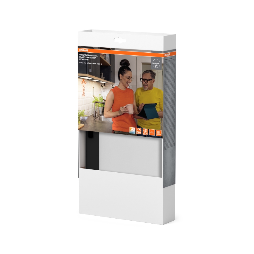Osram - Lampada LED sottopensile dimmerabile con sensore di movimento UNDERCABINET LED/7,5W/230V 3000/4000/6500K 20x30 cm nera