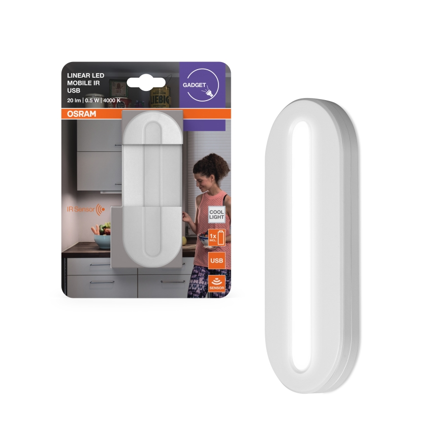 Osram - Lampada LED orientativa con sensore di movimento MOBILE LED/0,5W/3,7V 330 mAh CRI 90 bianco