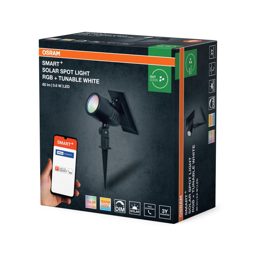 Osram - Lampada solare dimmerabile LED RGBW SMART+ SOLAR LED/0,6W/3,7V 2000 mAh 3000-6500K IP44