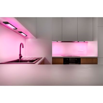 Osram - Lampada sottopensile LED RGBW dimmerabile con sensore di movimento LINEAR EDGE LED/4W/230V 30 cm nero + telecomando