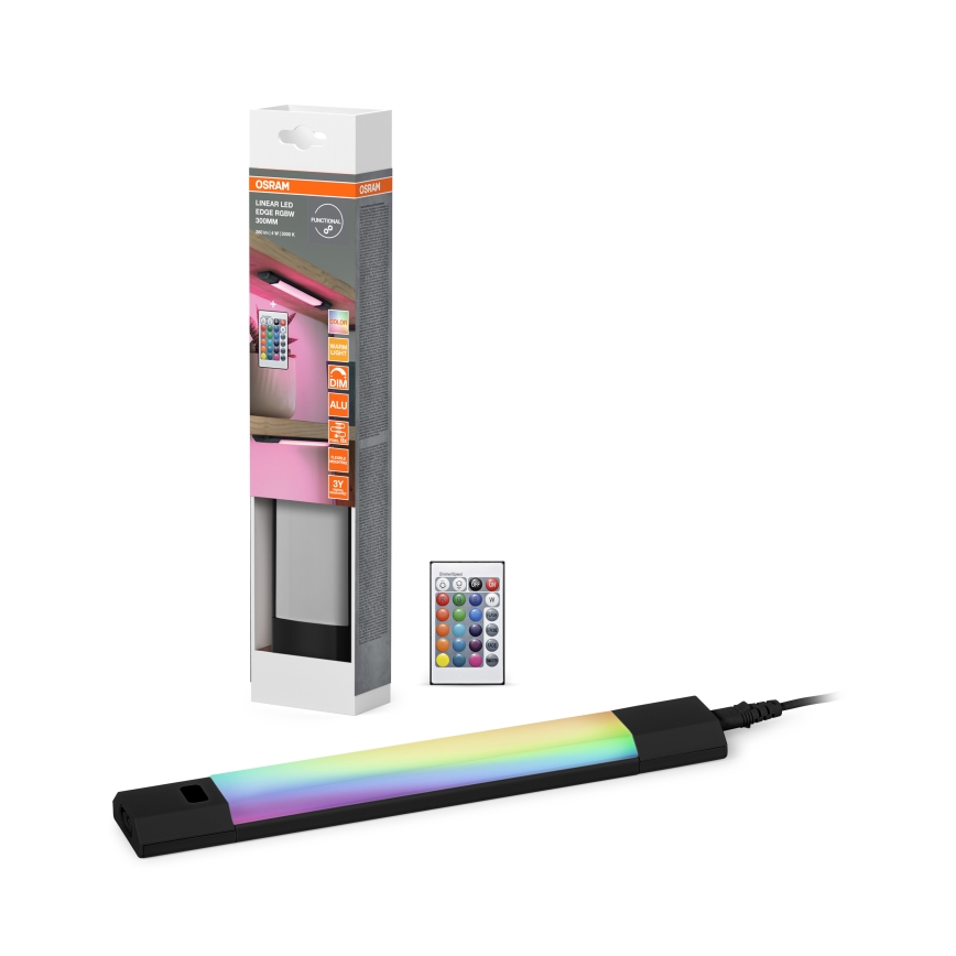 Osram - Lampada sottopensile LED RGBW dimmerabile con sensore di movimento LINEAR EDGE LED/4W/230V 30 cm nero + telecomando