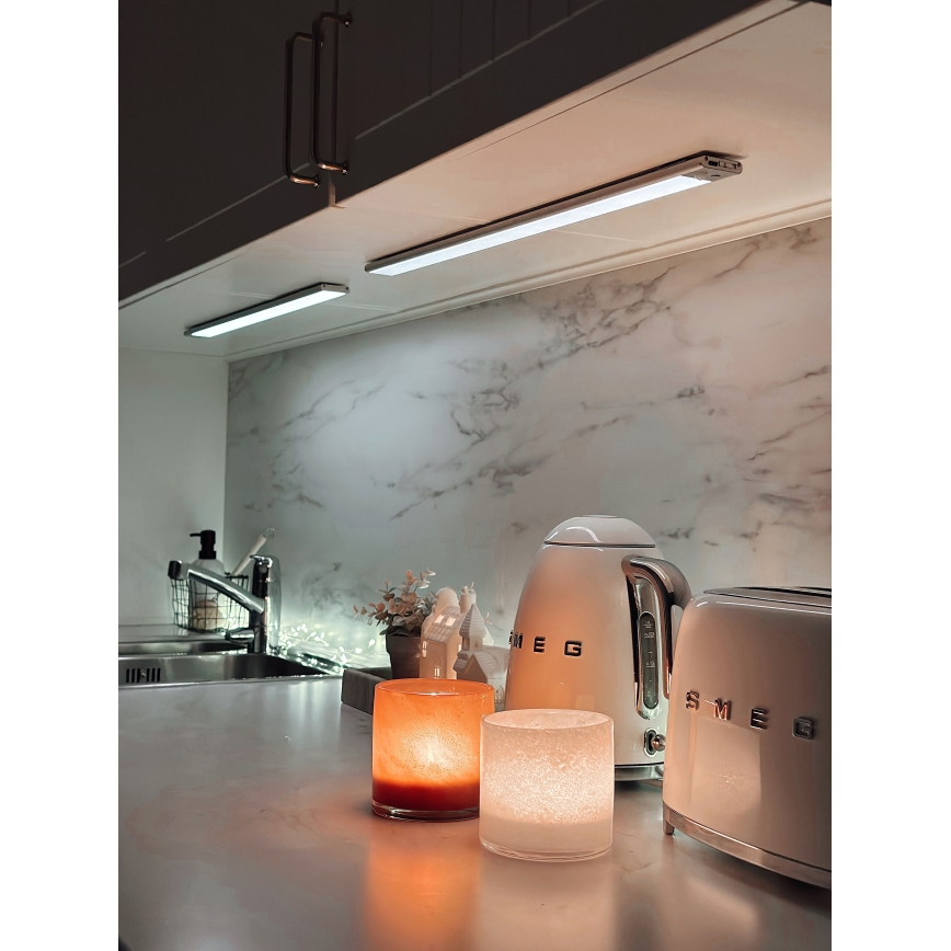 Osram - Lampada sottopensile LED LINEAR con sensore di movimento e sensore crepuscolare, 4W, 3,7V, 1500 mAh, 3000/4000/6500K, 60 cm, grigio