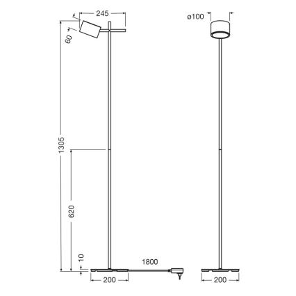 Osram - Lampadaire LED tactile dimmable DECOR KYOTO LED/12W/230V CRI 90 noir
