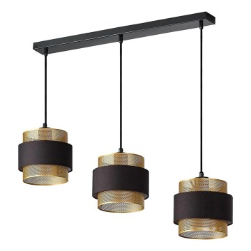 Osram - Lampadario a sospensione con cavo DECOR HORNET 3xE27/10W/230V nero/oro