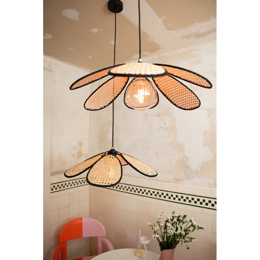 Osram - Lampadario a sospensione con cavo DECOR RATTAN 1xE27/15W/230V Ø 58 cm beige/nero
