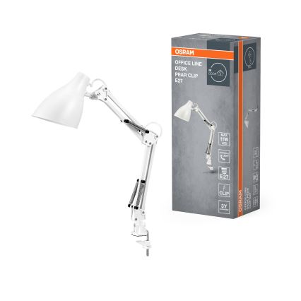 Osram - Lampe de bureau à pince DESK LINE 1xE27/11W/230V blanche