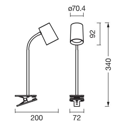 Osram - Lampe de bureau à pince DESK LINE 1xGU10/9W/230V blanche