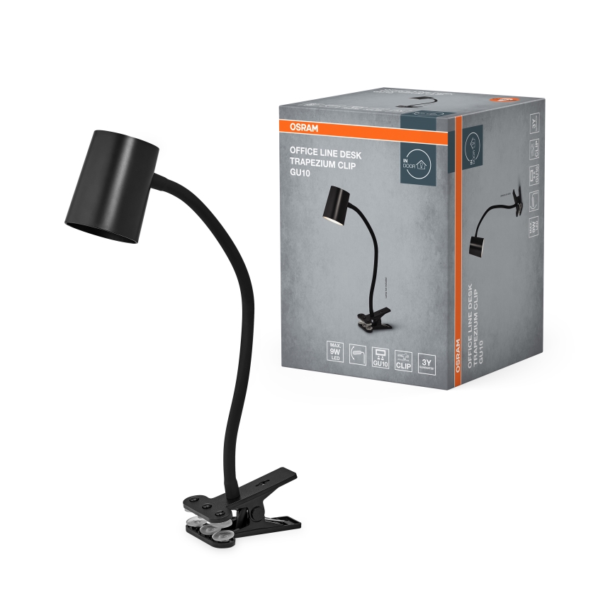 Osram - Lampe de bureau à pince DESK LINE 1xGU10/9W/230V noire