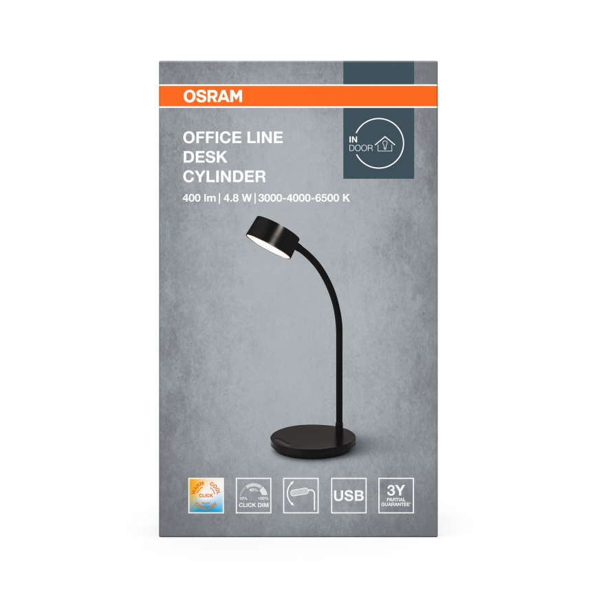 Osram - Lampe de bureau LED dimmable OFFICE LINE LED/4,8W/230V 3000/4000/6500K noire