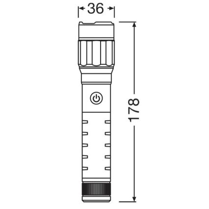 Osram - Lampe de poche rechargeable à intensité variable LEDINSPECT PRO TORCH 800 LED/8W/3,7V 2200 mAh IP44