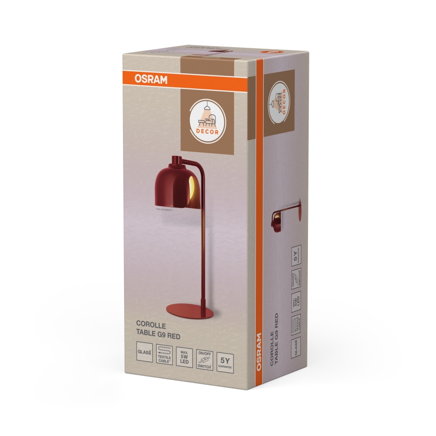 Osram - Lampe de table DECOR COROLLE 1xG9/20W/230V rouge