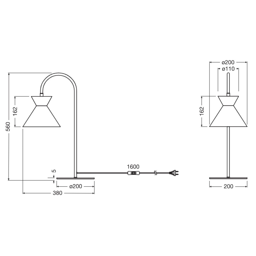 Osram - Lampe de table DECOR WAIST 1xE27/40W/230V noire