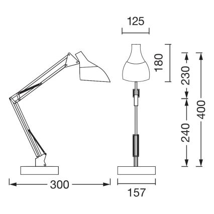 Osram - Lampe de table DESK LINE 1xE27/11W/230V noire