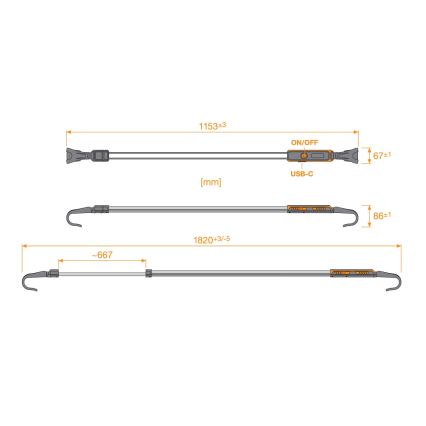 Osram - Lampe d'inspection LED rechargeable à intensité variable LEDINSPECT UNDERBONNET LED/16W/3,7V IP65