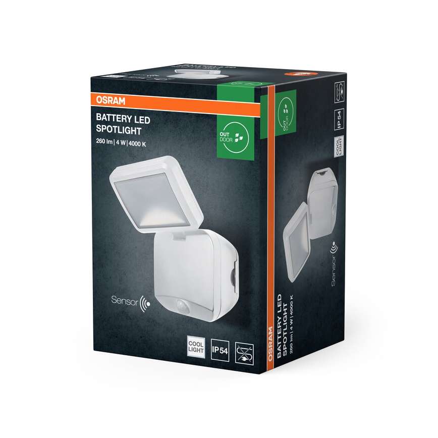 Osram - LED-Außen-Wandstrahler mit Sensor BATTERY LED/4W/4xD IP54