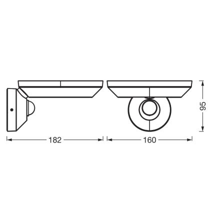 Osram - LED-Außenwandleuchte mit Dämmerungs- und Bewegungsmelder ENDURA STYLE LED/12W/230V IP65