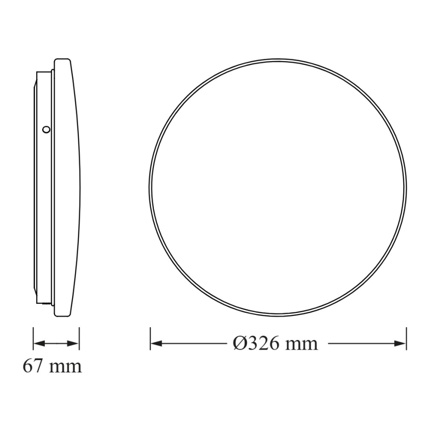 Osram - LED-Deckenleuchte für das Badezimmer mit Dämmerungssensor CEILING ROUND LED/18W/230V 3000K Ø 33 cm IP44 weiß