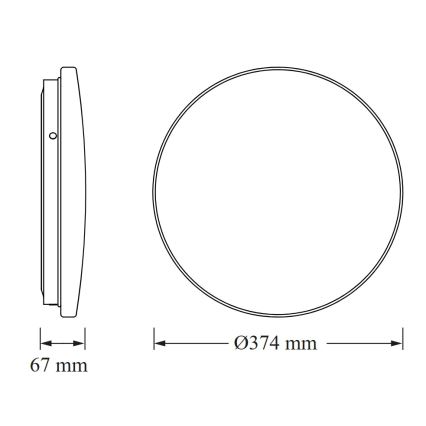 Osram - LED Badezimmer-Deckenleuchte CEILING ROUND LED/24W/230V 6500K Ø 37 cm IP44 weiß