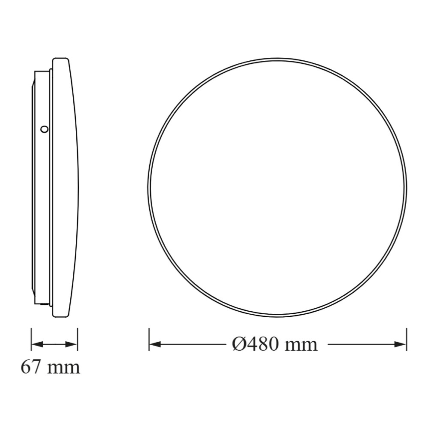 Osram - LED-Deckenleuchte für Badezimmer mit Dämmerungssensor CEILING ROUND LED/36W/230V 6500K Ø 48 cm IP44 weiß