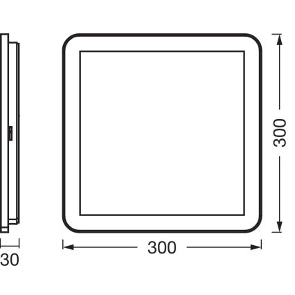 Osram - LED-Baddeckenleuchte ORBIS DISC LED/22W/230V 3000/4000K 30x30 cm IP44 Edelstahl