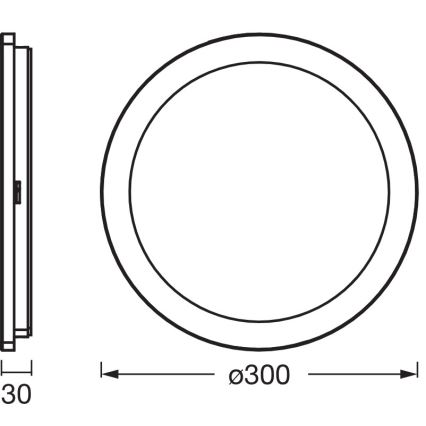 Osram - LED-Badezimmer-Deckenleuchte ORBIS DISC LED/22W/230V 3000/4000K Ø 30 cm IP44 braun