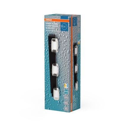 Osram - LED-Bad-Wandleuchte ORBIS FLAME 3xLED/5,5W/230V 3000/4000K IP44 schwarz