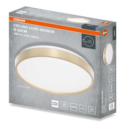 Osram - LED-Deckenleuchte mit Dämmerungssensor CEILING LUXO LED/18W/230V Ø 32 cm, gold