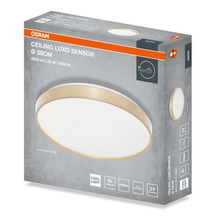 Osram - LED-Deckenleuchte mit Dämmerungssensor CEILING LUXO LED/24W/230V Ø 38 cm goldfarben
