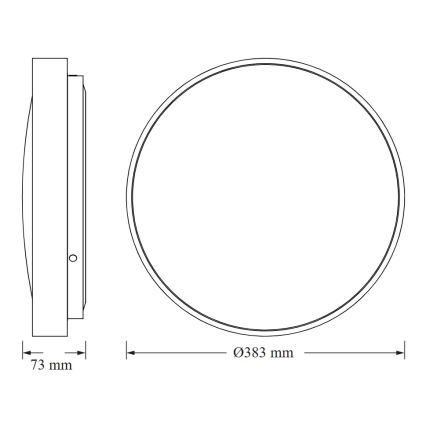 Osram - LED-Deckenleuchte mit Dämmerungssensor CEILING LUXO LED/24W/230V Ø 38 cm goldfarben