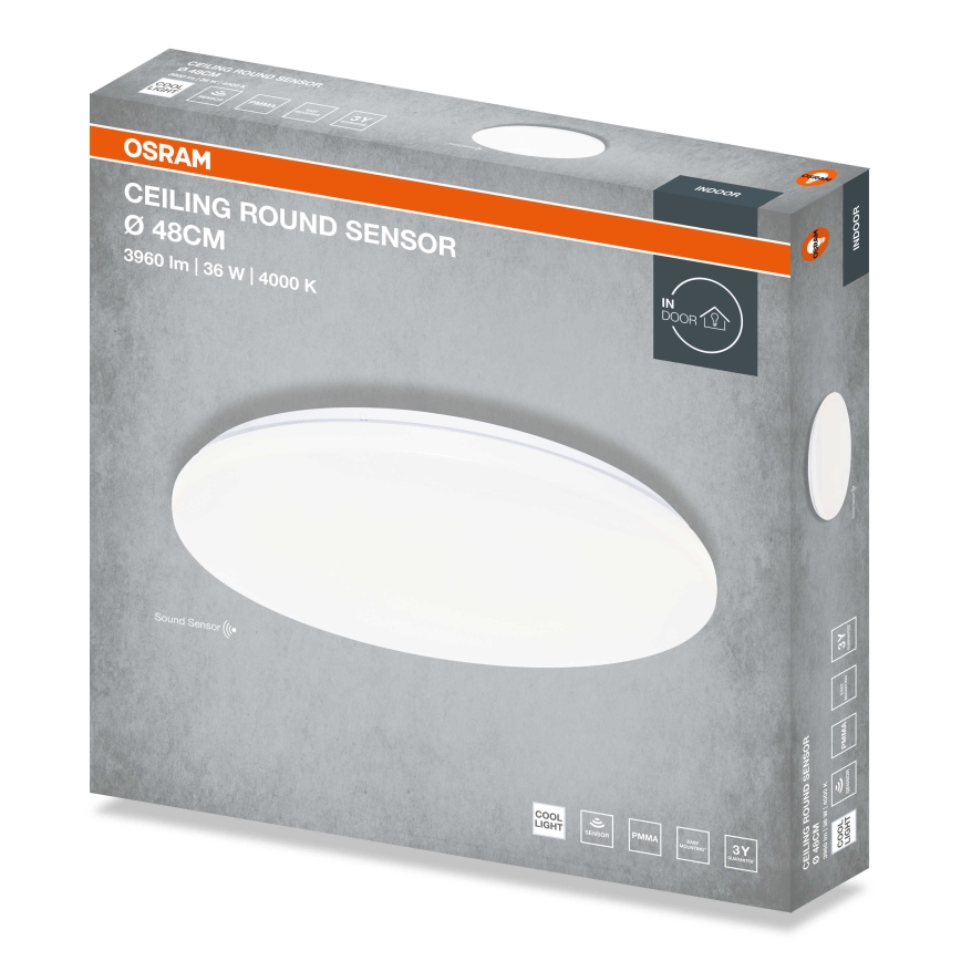 Osram - LED-Deckenleuchte mit Dämmerungssensor CEILING ROUND LED/36W/230V 4000K Ø 48 cm weiß