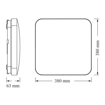 Osram - LED-Deckenleuchte mit Dämmerungssensor CEILING SQUARE LED/36W/230V 4000K 38x38 cm weiß