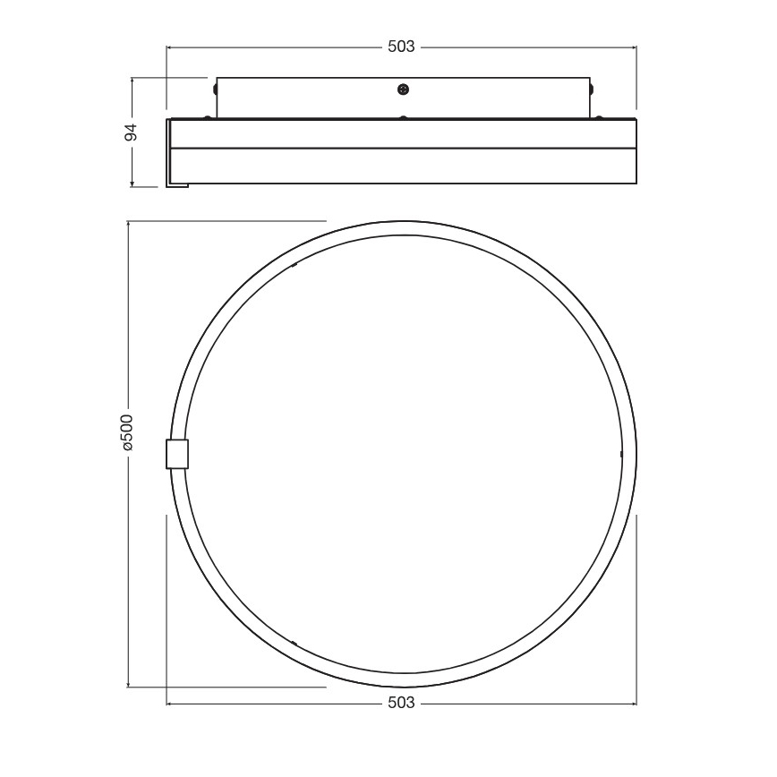 Osram - LED-Deckenleuchte DECOR CIRCLE LED/32W/230V 3000/4000/6500K Ø 50 cm schwarz/weiß