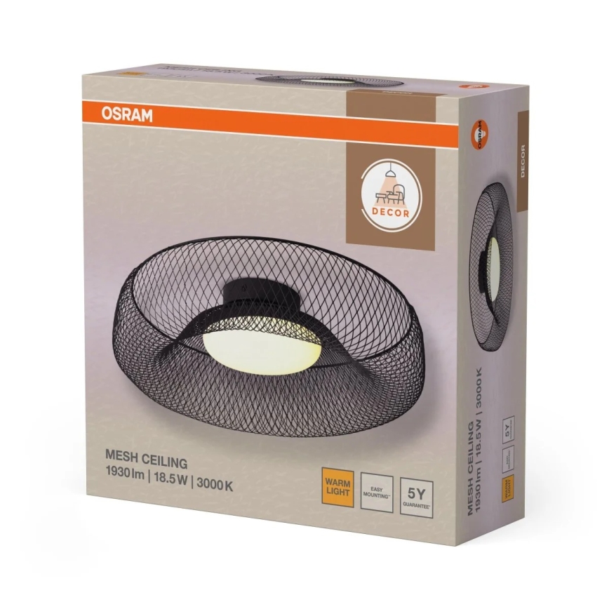 Osram - LED-Deckenleuchte DECOR MESH LED/18,5W/230V Ø 30 cm schwarz